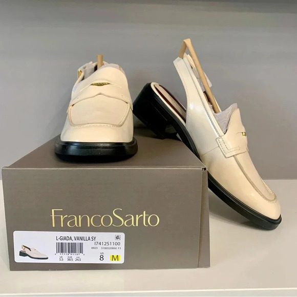 NEW Franco Sarto Giada Slingback Loafer Heel in Vanilla Sky (Cream) - 8 - Picture 5 of 8